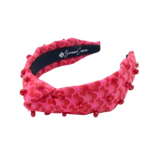 Child Size Pink Scalloped Headband with Pink Beads-Brianna Cannon Sale