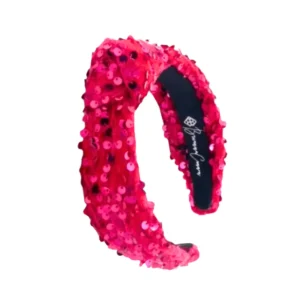 Child Size Pink Sequin Knotted Headband-Brianna Cannon Fashion