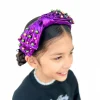 Child Size Purple Mardi Gras Bow Headband with Beads-Brianna Cannon Discount