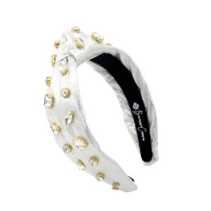 Child Size Shimmer Headband with Hand-Sewn Crystals in Silver-Brianna Cannon Discount