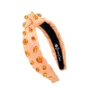 Child Size Shimmer Headband with Hand-Sewn Crystals in Orange-Brianna Cannon New