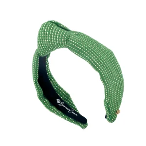 Child Size Solid Tweed and Gold Headband in Green-Brianna Cannon Best