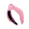 Child Size Solid Tweed and Gold Headband in Pink-Brianna Cannon New