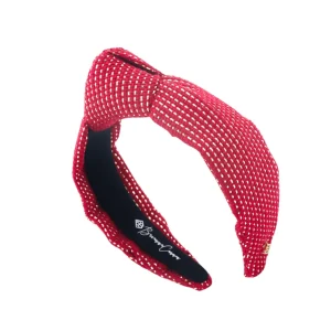 Child Size Solid Tweed and Gold Headband in Red-Brianna Cannon New