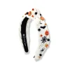 Child Size White Headband with Halloween Embroidery, Charms & Crystals-Brianna Cannon Fashion