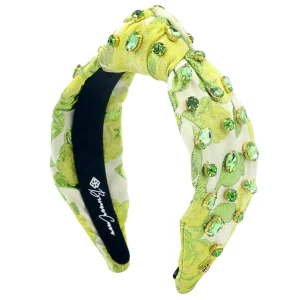 Citrus Brocade Headband with Crystals-Brianna Cannon Fashion