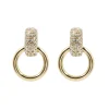 Clear Crystal & Gold Knocker Earrings-Brianna Cannon Outlet
