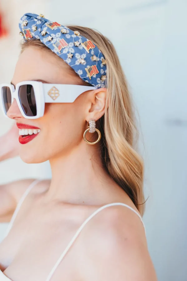 Clear Crystal & Gold Knocker Earrings-Brianna Cannon Outlet