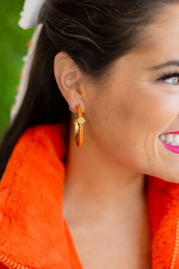 Clemson Logo Hoop Earrings-Brianna Cannon Fashion
