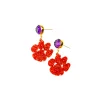 Clemson Mini Orange Glitter Paw Earrings-Brianna Cannon Online
