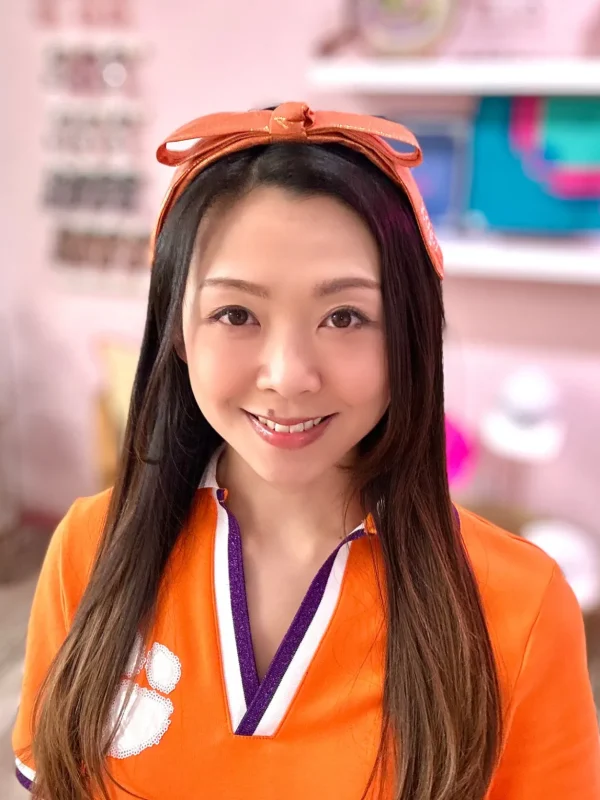 Clemson Orange Thin Embroidered Ribbon Bow Headband-Brianna Cannon Discount