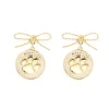 Clemson Pearl Bow Medallion Earrings-Brianna Cannon Fashion