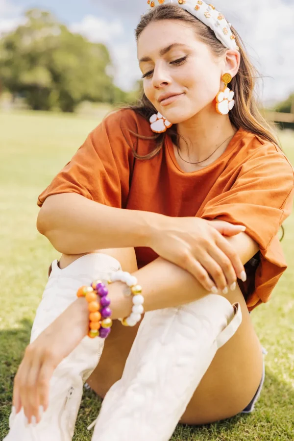 Clemson White Logo Headband-Brianna Cannon Online