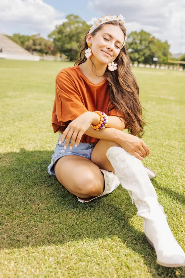 Clemson White Logo Headband-Brianna Cannon Online