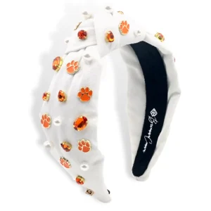 Clemson White Logo Headband-Brianna Cannon Online