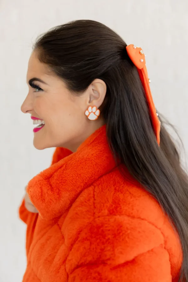 Clemson White Paw Studs-Brianna Cannon Discount