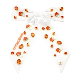 Cleveland Browns White Bow Barrette-Brianna Cannon Sale