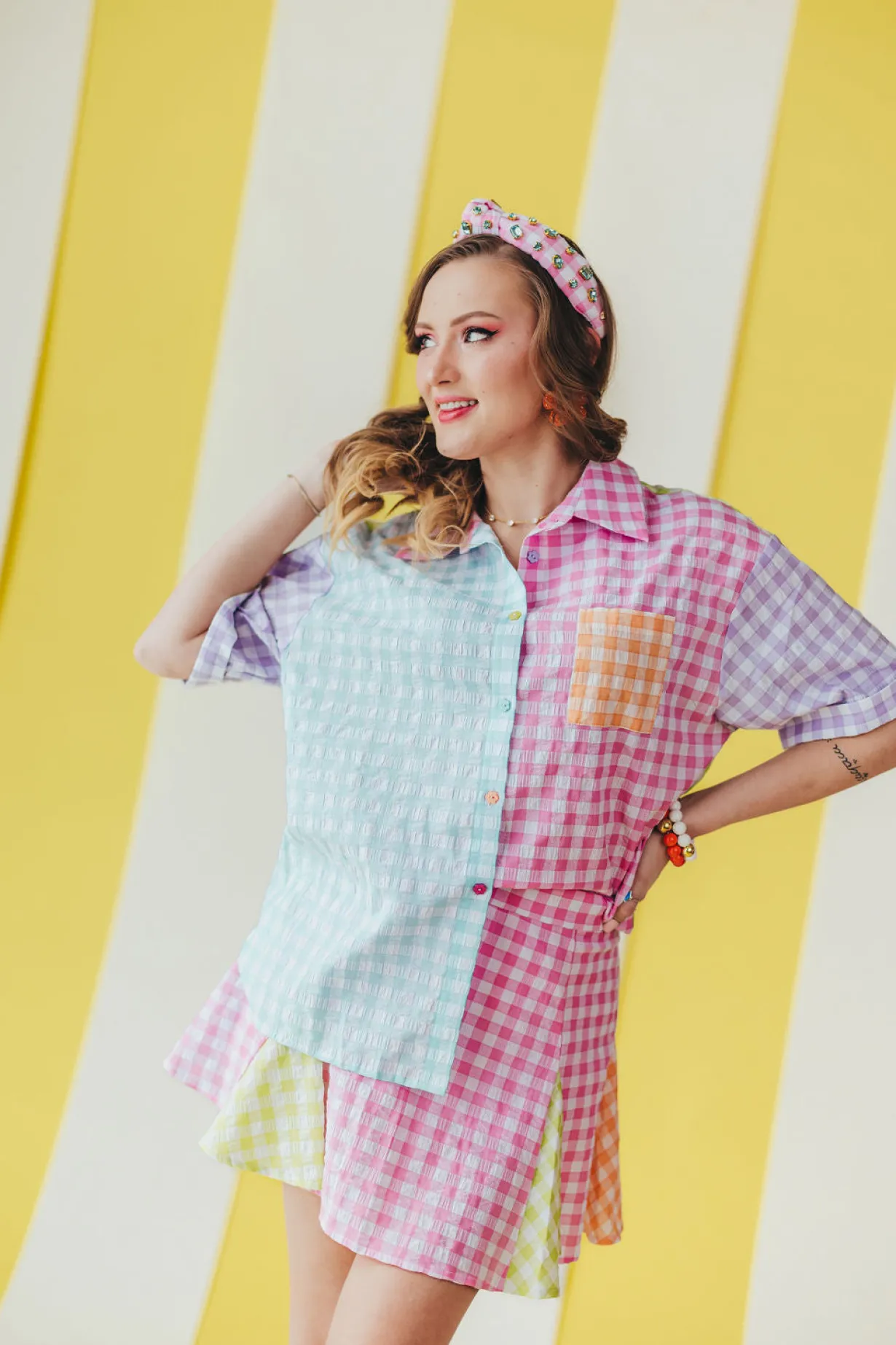 color_block_gingham_butto_12.webp Color Block Gingham Button-Down Shirt-Brianna Cannon Outlet