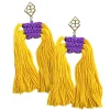 Color Block Tassel Earrings - Purple and Gold-Brianna Cannon Outlet
