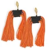 Color Block Tassel Earrings - Orange and Black-Brianna Cannon Fashion