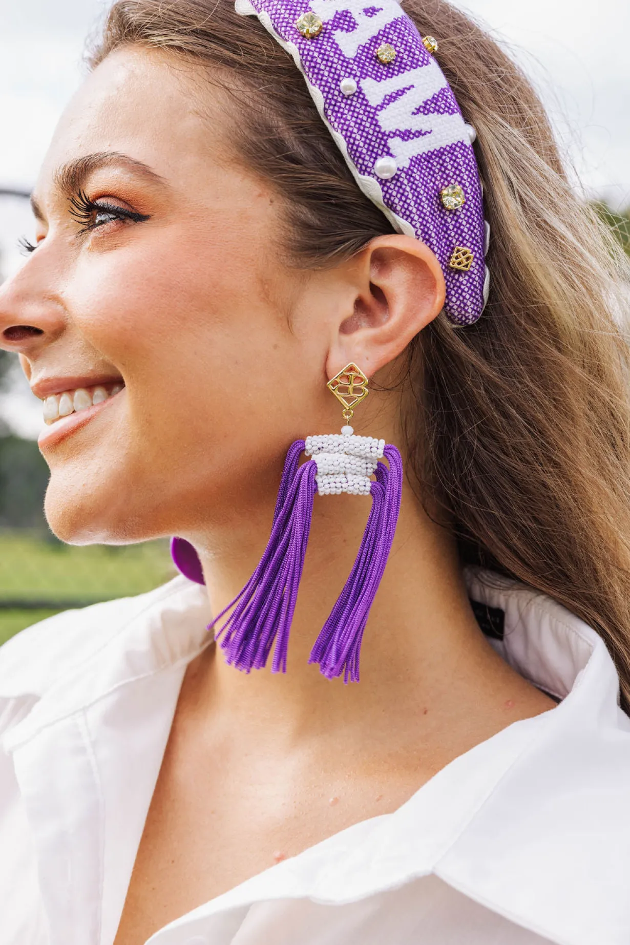 color_block_tassel_earrin_2-4.webp Color Block Tassel Earrings - Purple and White-Brianna Cannon Outlet