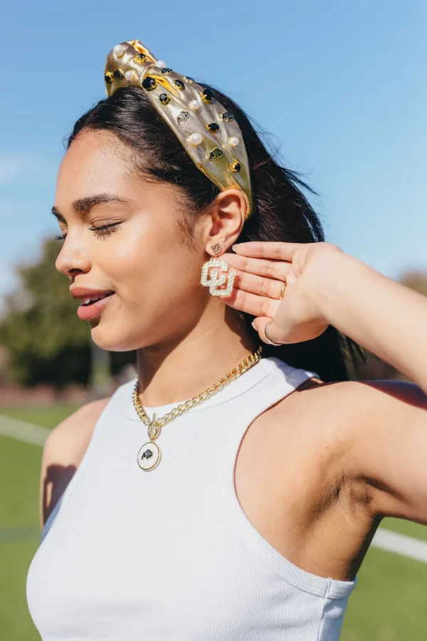 Colorado Gold Logo Earring with BC Logo-Brianna Cannon Clearance