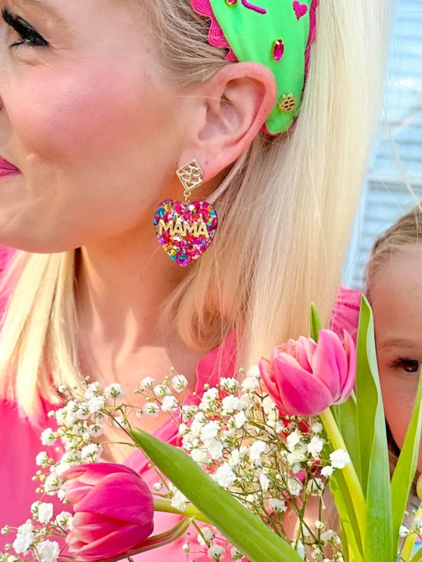 Confetti MAMA Heart Earrings-Brianna Cannon Discount