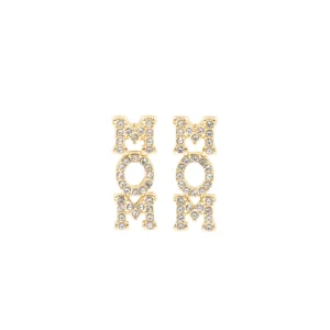 Crystal MOM Stud Earrings-Brianna Cannon Clearance