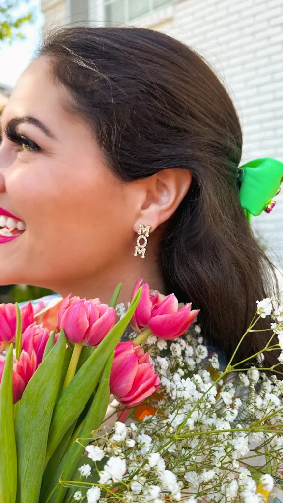 Crystal MOM Stud Earrings-Brianna Cannon Clearance