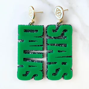 Dallas Stars - Green DALLAS STARS over Black Glitter with White Logo Top-Brianna Cannon Best