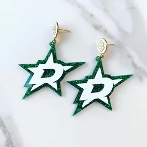Dallas Stars - White D Star over Green Glitter with White Logo Top-Brianna Cannon Discount