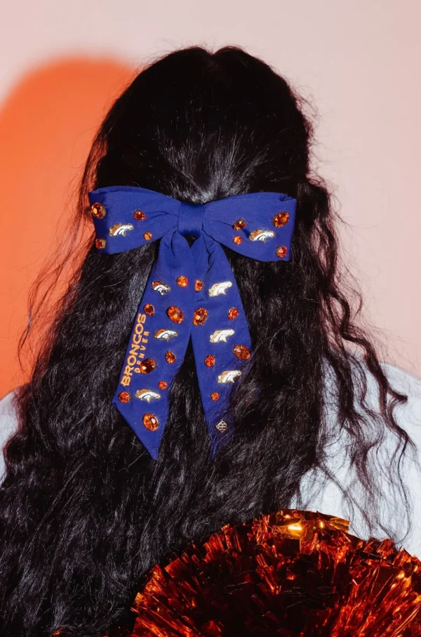 Denver Broncos Navy Bow Barrette-Brianna Cannon Discount