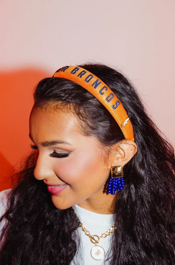 Denver Broncos Thin Embroidered Headband-Brianna Cannon Sale