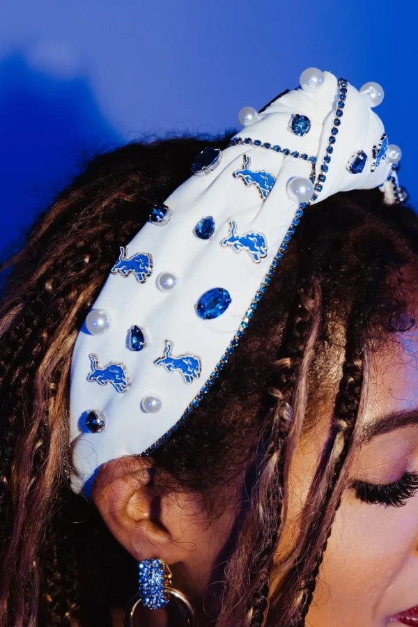 Detroit Lions White Logo Headband-Brianna Cannon Online