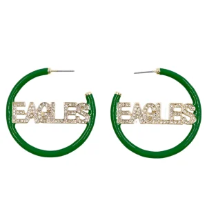 EAGLES Green Pavé Hoop Earrings-Brianna Cannon Discount