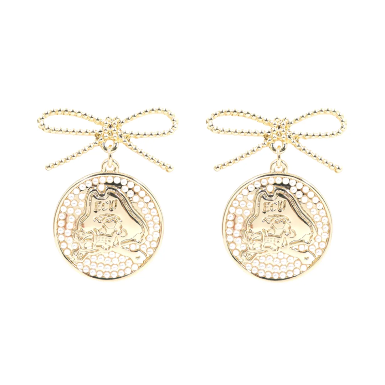 east_carolina_logo_pearl__0.webp East Carolina Logo Pearl Medallion Earring-Brianna Cannon Outlet