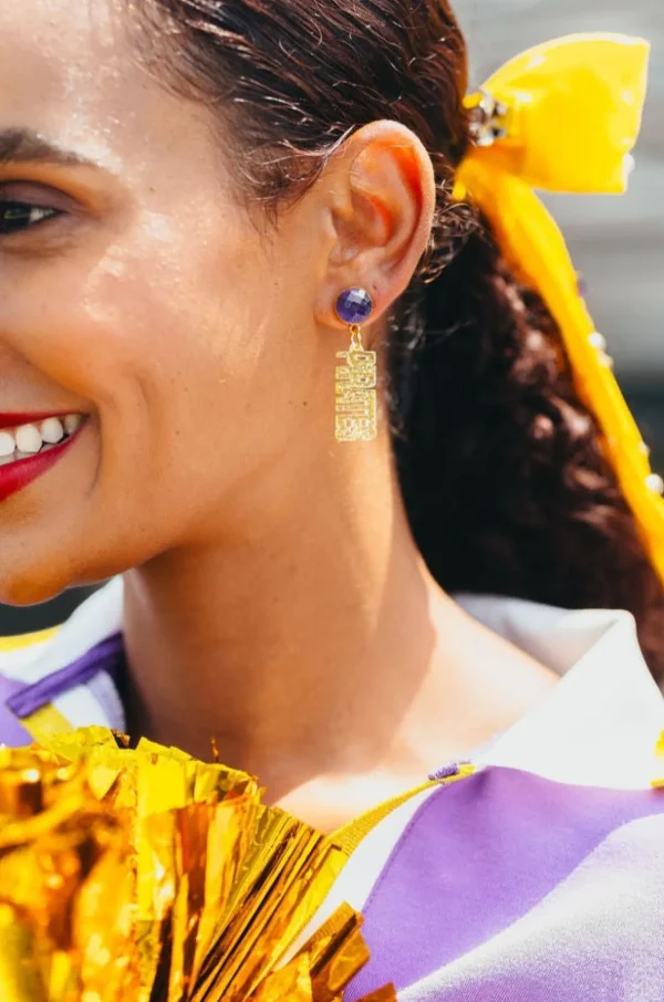 East Carolina Mini Gold Glitter PIRATES Earrings-Brianna Cannon Online