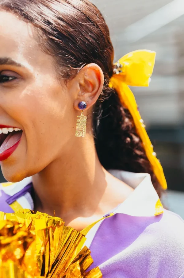 East Carolina Mini Gold Glitter PIRATES Earrings-Brianna Cannon Online