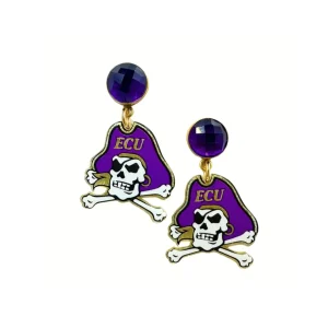 East Carolina Mini Pirates Logo Earrings-Brianna Cannon Clearance