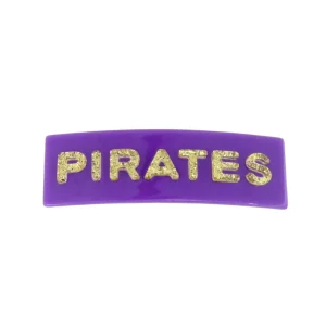 East Carolina Purple PIRATES Rectangle Barrette Clip-Brianna Cannon New