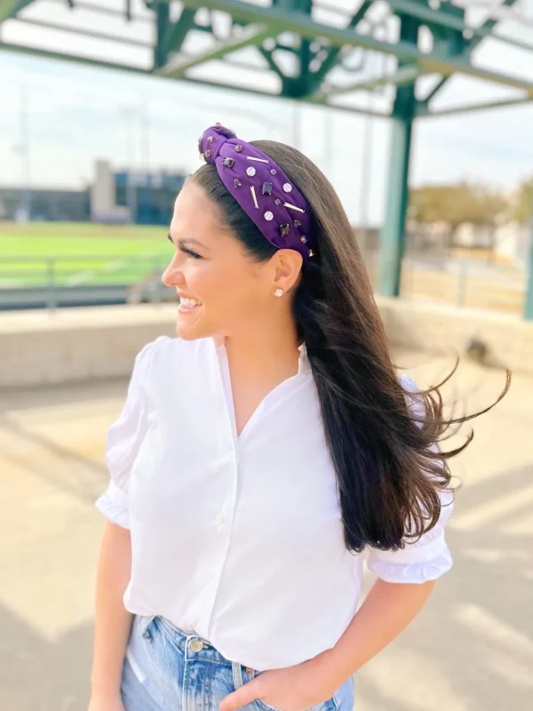 Fan Gear Baseball Headband in Purple-Brianna Cannon Clearance