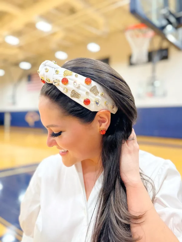Fan Gear Basketball Headband in White-Brianna Cannon Hot