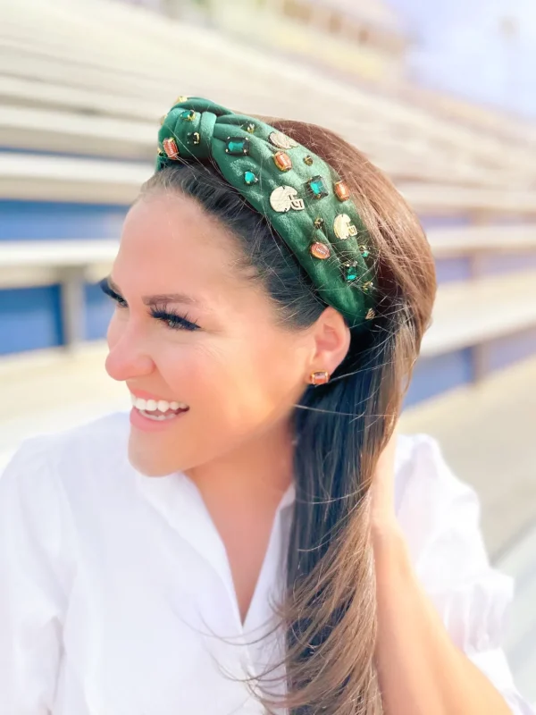 Fan Gear Football Headband in Green-Brianna Cannon Discount