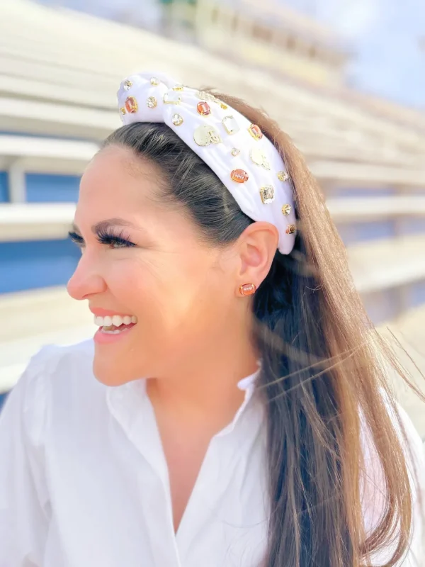 Fan Gear Football Headband in White-Brianna Cannon Best