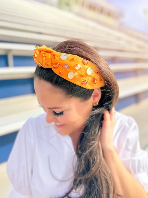 Fan Gear Football Headband in Orange-Brianna Cannon Sale