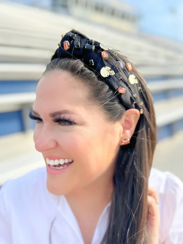 Fan Gear Football Headband in Black-Brianna Cannon Discount
