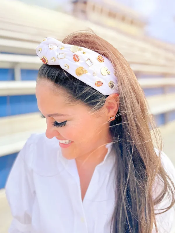Fan Gear Football Headband in White-Brianna Cannon Best