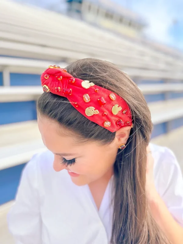Fan Gear Football Headband in Red-Brianna Cannon Online