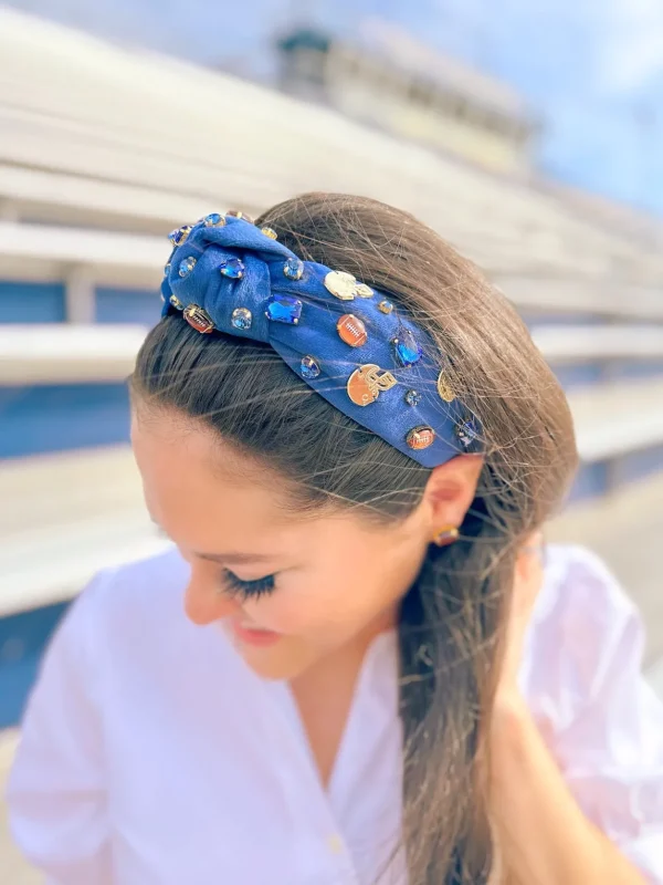 Fan Gear Football Headband in Blue-Brianna Cannon Clearance