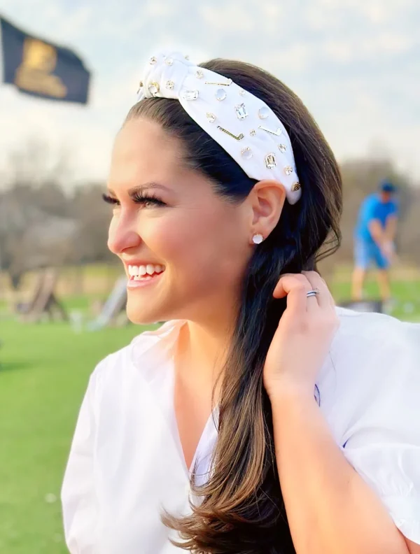 Fan Gear Golf Headband in White-Brianna Cannon Sale